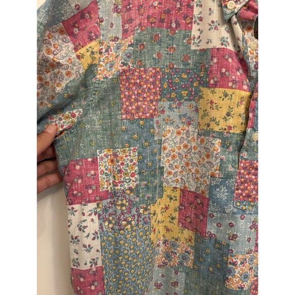 Reyn Spooner Men XL Hawaiian 1/4 Button Shirt Commemorative Classics patch work - Picture 3 of 10